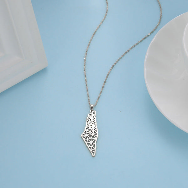 Veile Studios Palestine Map Pendant Necklace For Men And Women Fashion Jewellery Necklaces & Pendants