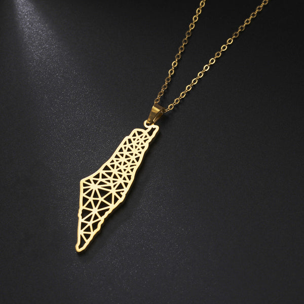 Veile Studios Palestine Map Pendant Necklace For Men And Women Fashion Jewellery Necklaces & Pendants