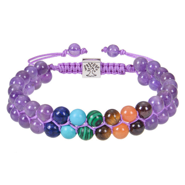 Veile Studios Fashion Jewelry 6Mm 7 Chakra Stone Bead Yoga Meditation Bracelet For Women Bracelets