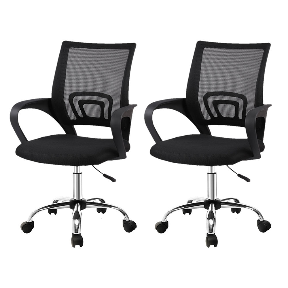 Artiss Mesh Office Chair Mid Back Black Furniture Office Chairs