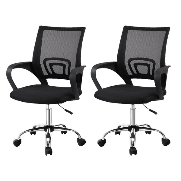 Artiss Mesh Office Chair Mid Back Black Furniture Office Chairs