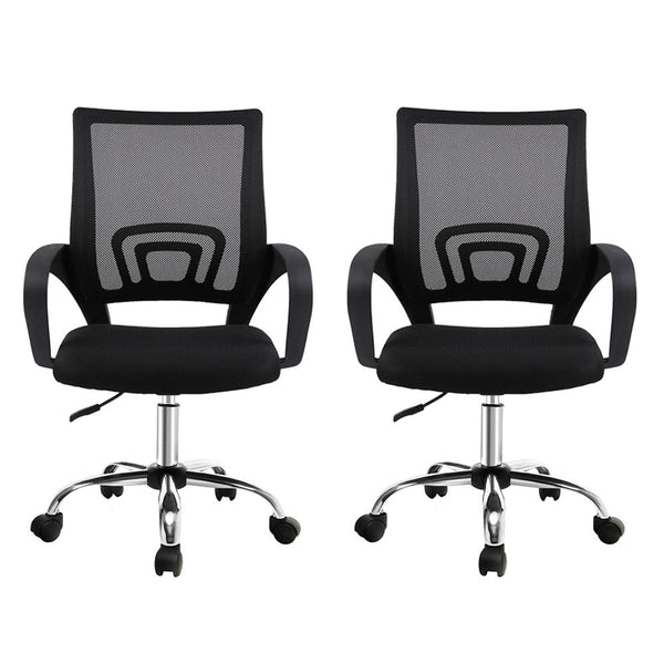 Artiss Mesh Office Chair Mid Back Black Furniture Office Chairs