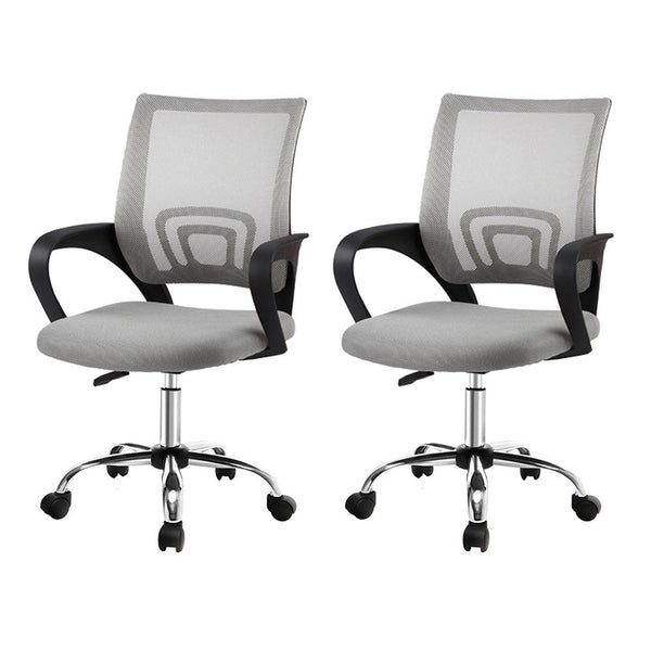 Artiss Mid Back Grey Mesh Office Chair Office Chairs