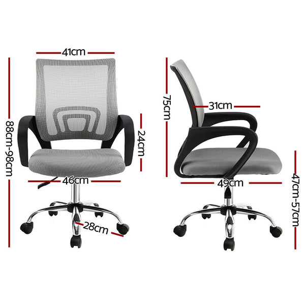 Artiss Mid Back Grey Mesh Office Chair Office Chairs