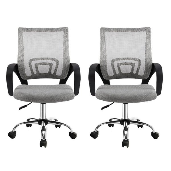 Artiss Mid Back Grey Mesh Office Chair Office Chairs