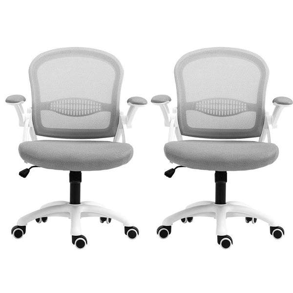 Artiss Mesh Office Chair Grey Mid Back Computer Gaming Desk Office Chairs