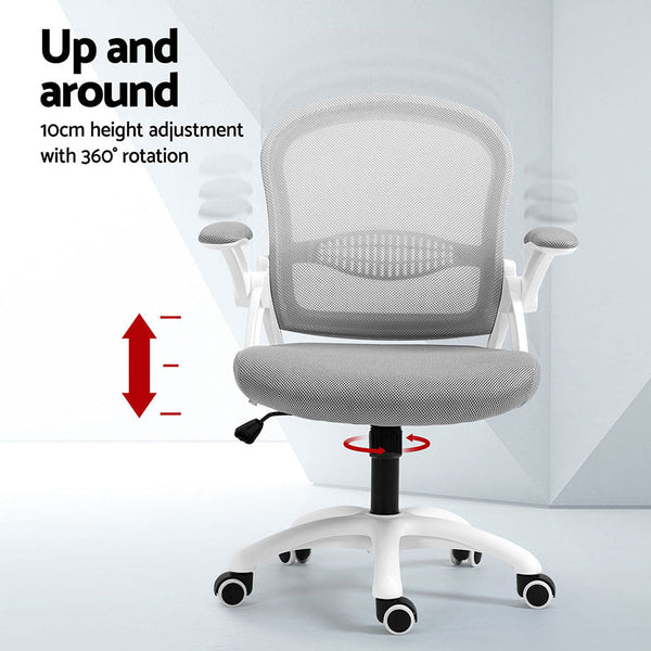 Artiss Mesh Office Chair Grey Mid Back Computer Gaming Desk Office Chairs