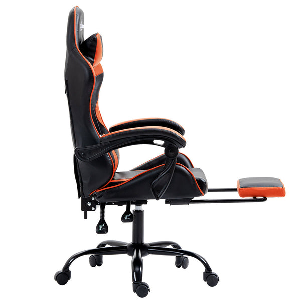Artiss Gaming Office Chair Executive Computer Leather Chairs Footrest Orange Office Chairs