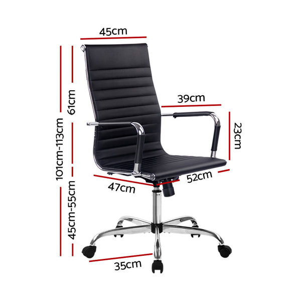 Artiss Office Chair Conference Chairs Pu Leather High Back Black Office Chairs