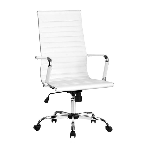 Artiss Office Chair Conference Chairs Pu Leather High Back White Office Chairs