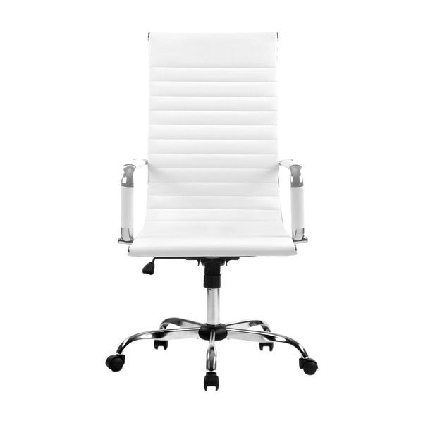 Artiss Office Chair Conference Chairs Pu Leather High Back White Office Chairs