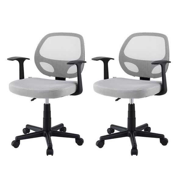 Artiss 2X Mesh Office Chair Computer Gaming Desk Chairs Work Study Mid Back Black Office Chairs
