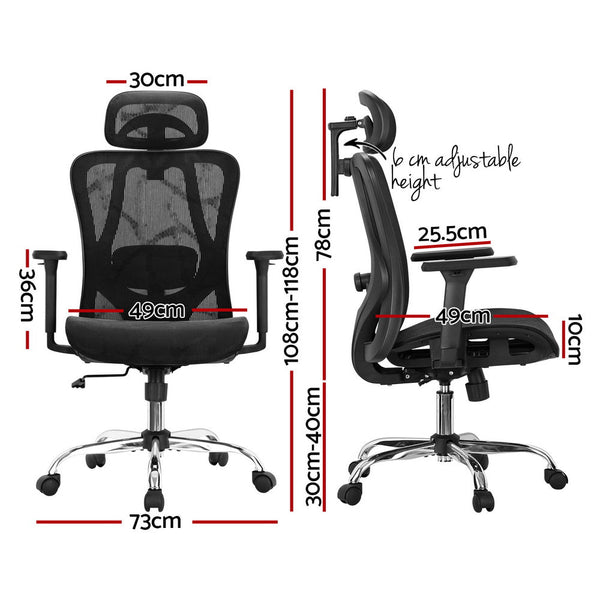 Artiss Ergonomic Office Chair Recline Black Office Chairs