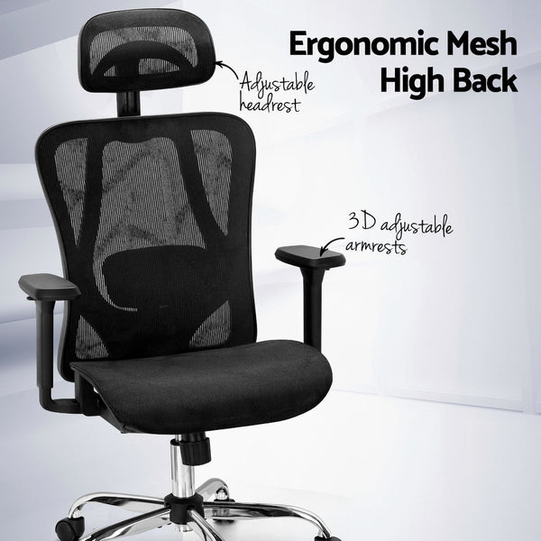 Artiss Ergonomic Office Chair Recline Black Office Chairs