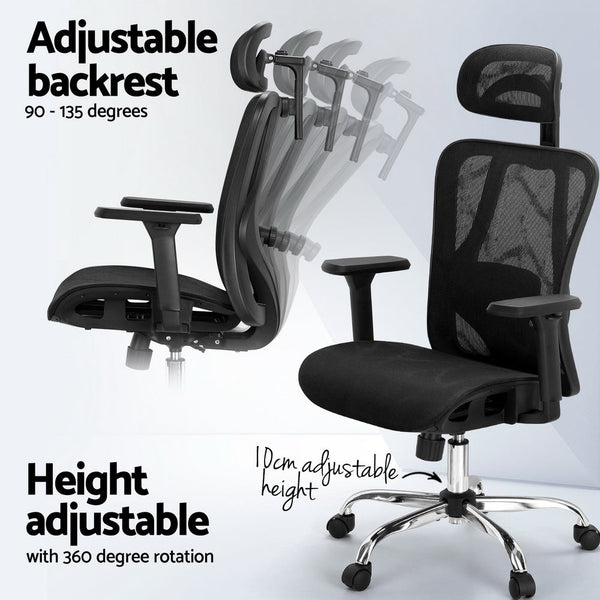 Artiss Ergonomic Office Chair Recline Black Office Chairs