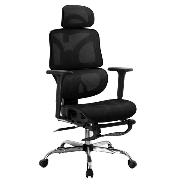 Artiss Ergonomic Office Chair Footrest Black Office Chairs