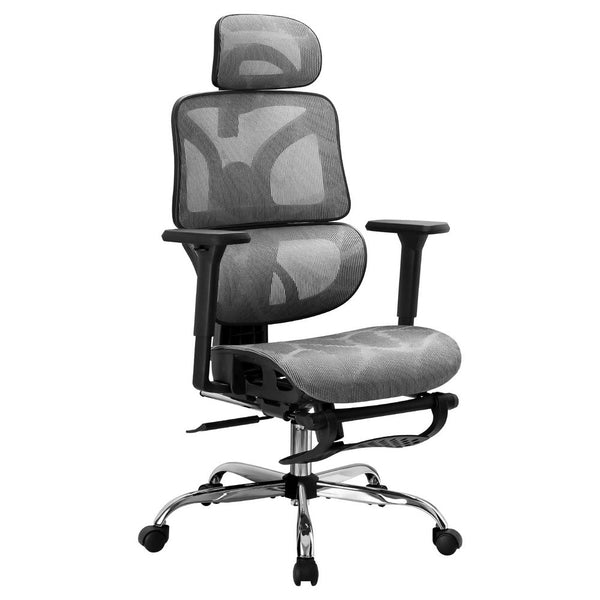 Artiss Ergonomic Office Chair Footrest Grey Office Chairs