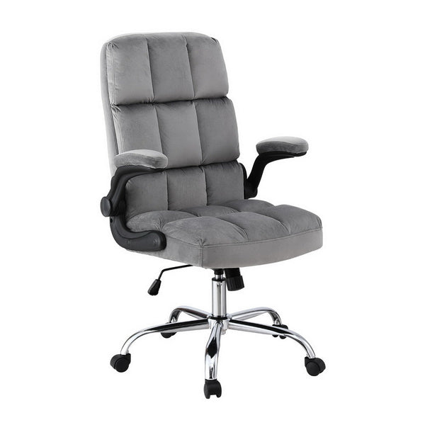 Artiss Office Chair Velvet Seat Racing Gaming Computer Desk Chairs Armrest Grey Office Chairs