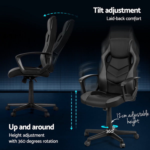 Artiss Gaming Office Chair Computer Chairs Grey Office Chairs