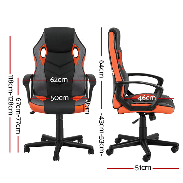 Artiss Gaming Office Chair Computer Executive Racing Chairs High Back Orange Office Chairs