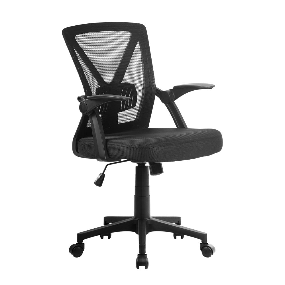 Artiss Mesh Office Chair Mid Back Black Office Chairs