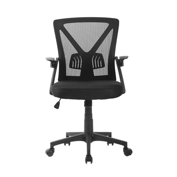 Artiss Mesh Office Chair Mid Back Black Office Chairs