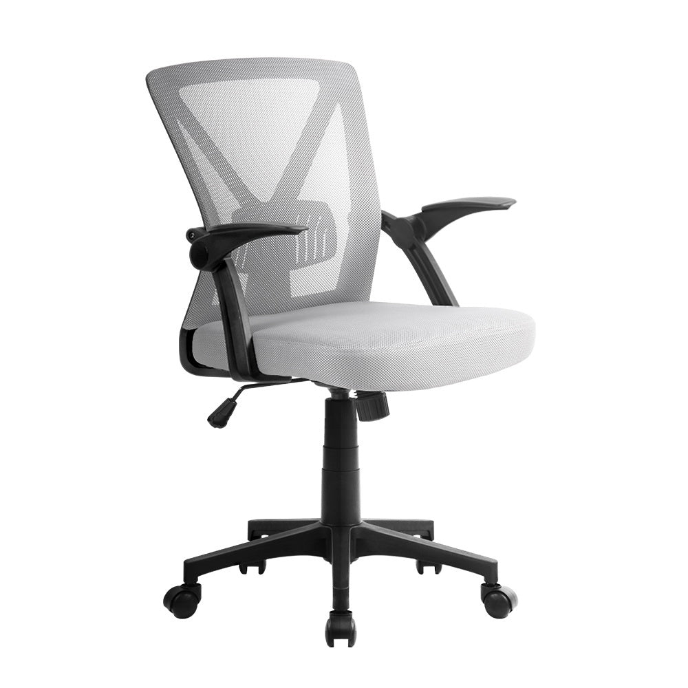 Artiss Mesh Office Chair Mid Back Grey Office Chairs