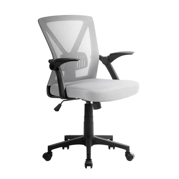 Artiss Mesh Office Chair Mid Back Grey Office Chairs