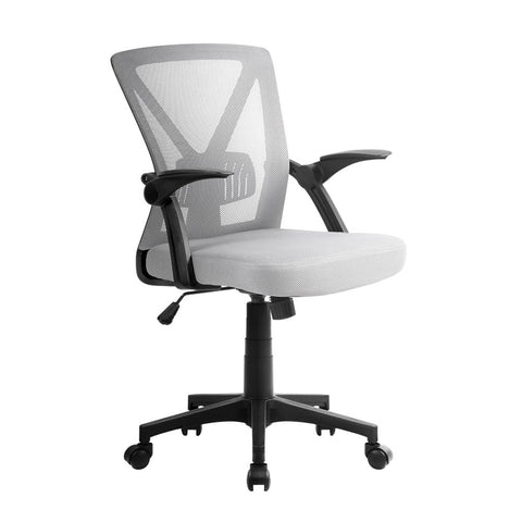 Artiss Mesh Office Chair Mid Back Grey Office Chairs