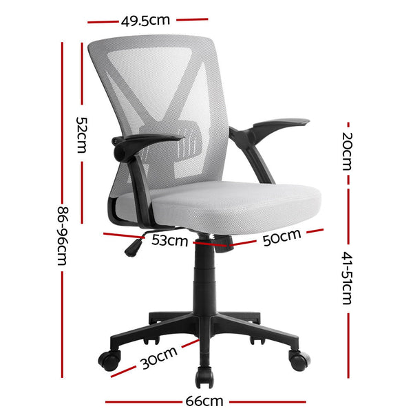 Artiss Mesh Office Chair Mid Back Grey Office Chairs