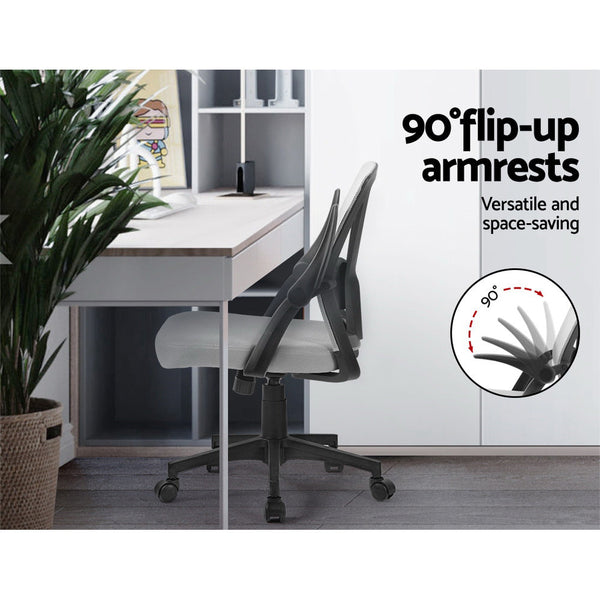 Artiss Mesh Office Chair Mid Back Grey Office Chairs