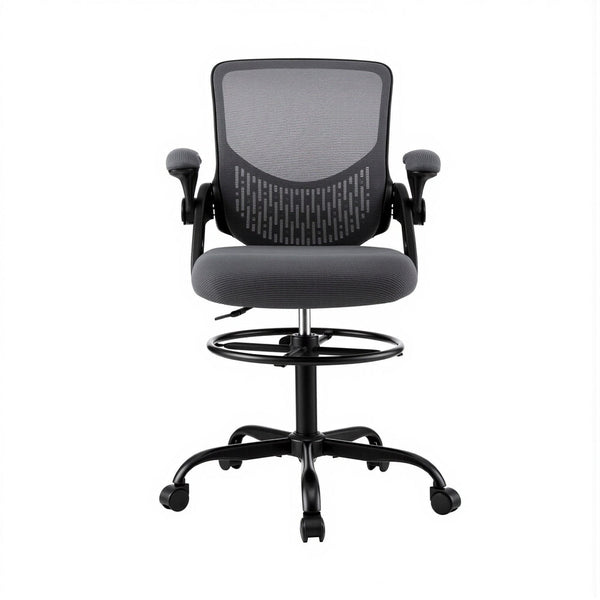 Artiss Grey Mesh Office Drafting Chair For Computer And Studio Use Office Chairs