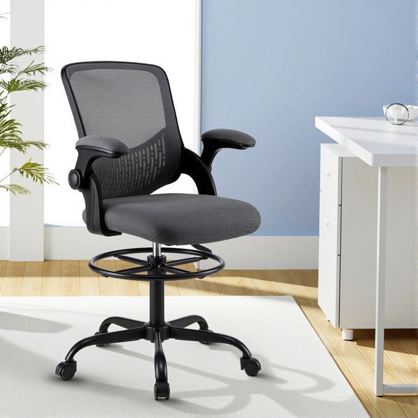 Artiss Grey Mesh Office Drafting Chair For Computer And Studio Use Office Chairs