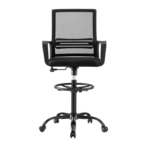 Artiss Office Chair Drafting Chairs Stool Computer Desk Studios Mesh Black Office Chairs