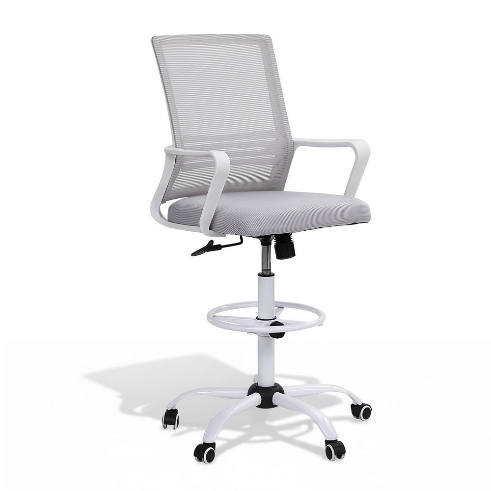 Artiss Office Chair Drafting Chairs Stool Computer Desk Studios Mesh White Office Chairs