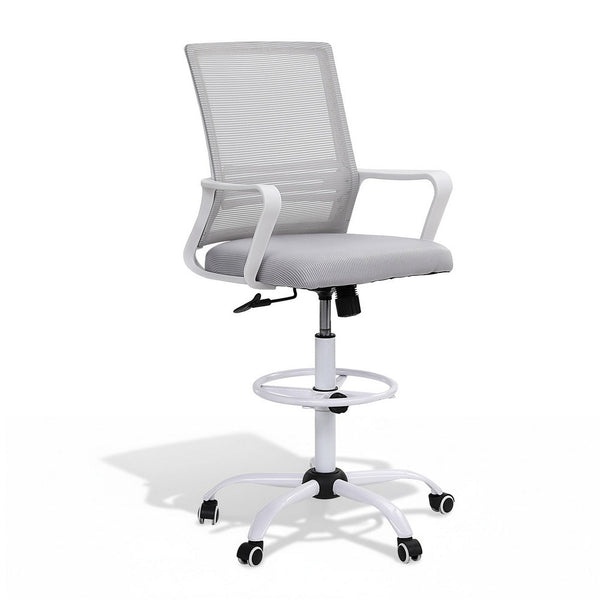 Artiss Office Chair Drafting Chairs Stool Computer Desk Studios Mesh White Office Chairs