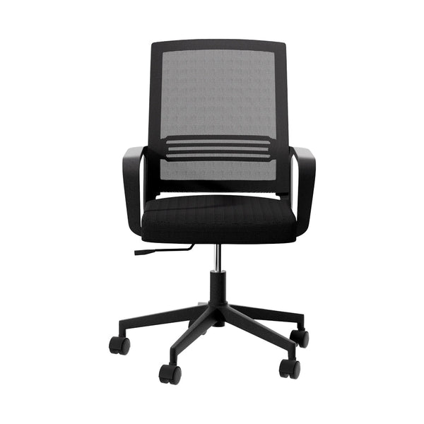 Artiss Mesh Office Chair Computer Gaming Desk Chairs Work Study Mid Back Black Office Chairs
