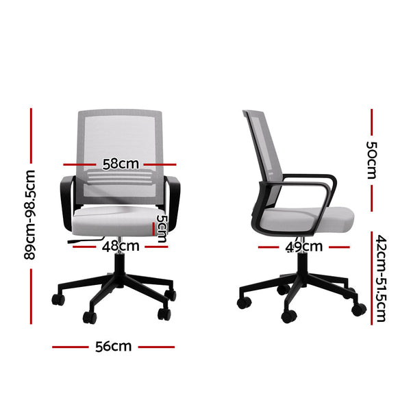 Office Chairs Artiss Mesh Office Chair Computer Gaming Desk Chairs Work Study Mid Back Grey