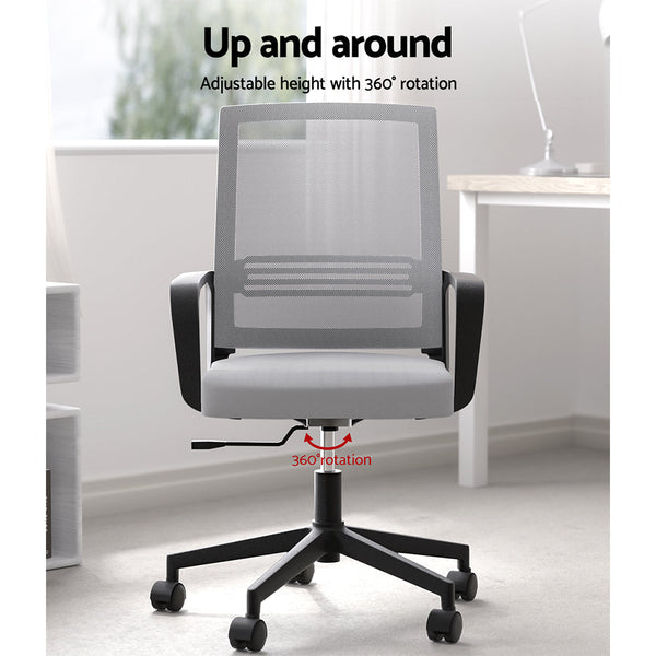 Office Chairs Artiss Mesh Office Chair Computer Gaming Desk Chairs Work Study Mid Back Grey