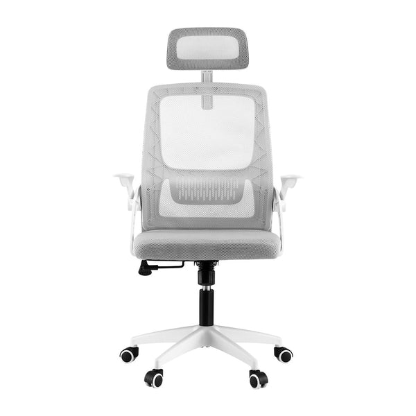 Artiss Ergonomic Office Chair Computer Desk Chairs Headrest Adjustable Grey Office Chairs