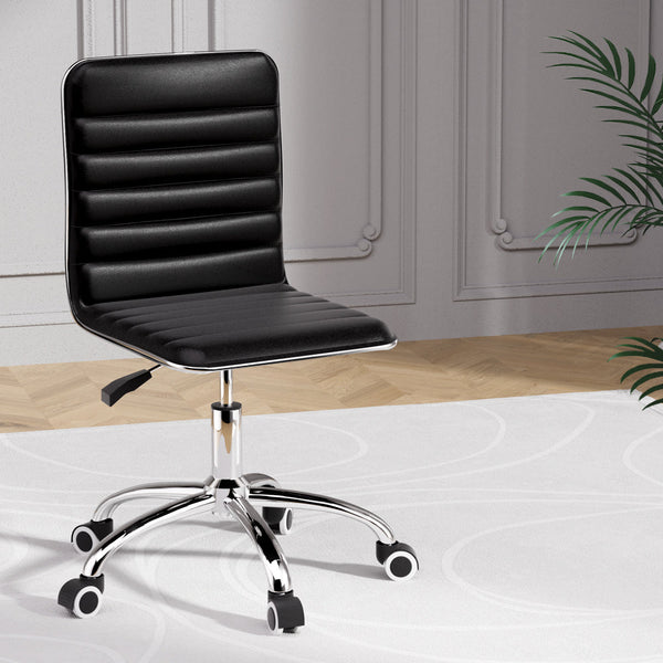 Office Chairs Artiss Office Chair Conference Chairs Pu Leather Low Back Black