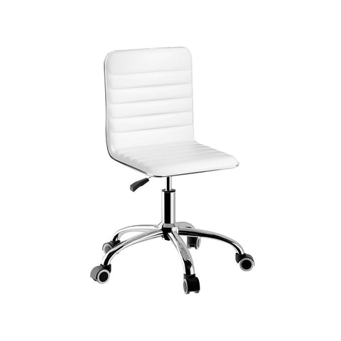 Artiss Office Chair Conference Chairs Pu Leather Low Back White Office Chairs