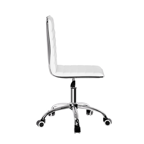 Artiss Office Chair Conference Chairs Pu Leather Low Back White Office Chairs