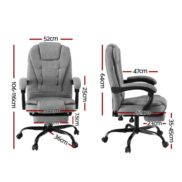 Artiss Office Chair Executive Fabric Seat Racing Computer Desk Chairs Footrest Office Chairs