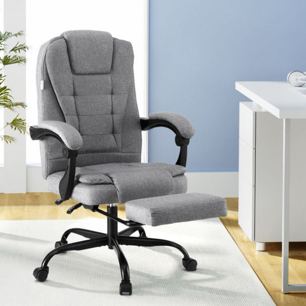 Artiss Office Chair Executive Fabric Seat Racing Computer Desk Chairs Footrest Office Chairs