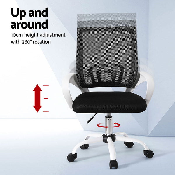 Artiss 2X Office Chair Mesh Computer Gaming Desk Chairs Work Study Mid Back Office Chairs