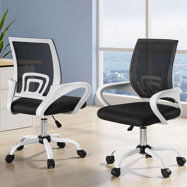 Artiss 2X Office Chair Mesh Computer Gaming Desk Chairs Work Study Mid Back Office Chairs
