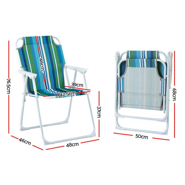 Gardeon Outdoor Chairs Folding Camping Chair Steel Portable Patio Furniture Patio Chairs