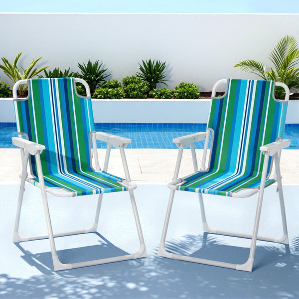 Gardeon Outdoor Chairs Folding Camping Chair Steel Portable Patio Furniture Patio Chairs