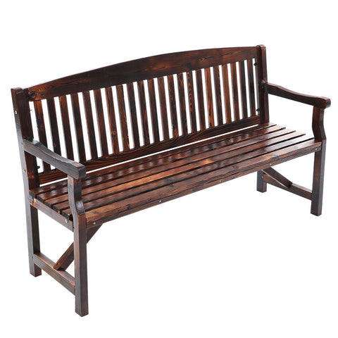 Gardeon 5Ft Outdoor Garden Bench Wooden 3 Seat Chair Patio Furniture Charcoal Patio Benches